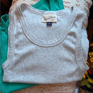 XS Ribbed Tank Top Bundle - 1 Green, 1 Gray